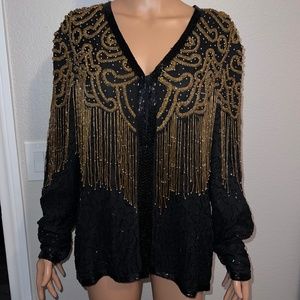 Vintage AJ Valenci Jacket/Coat    Color:Black and Gold       Size: Small